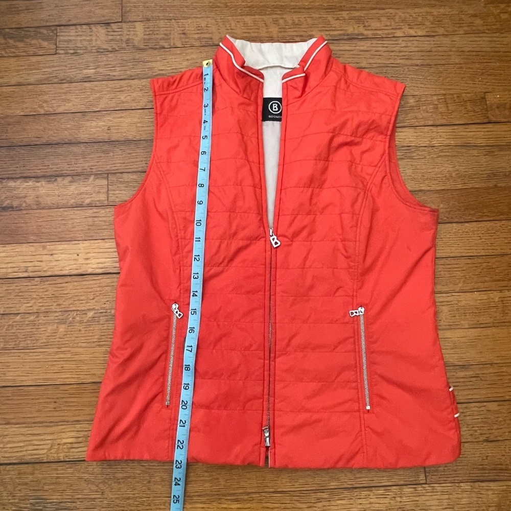 Bogner Quilted Golf Vest Coral Orange Size 8 - Picture 6 of 11